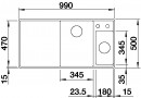 BLANCO 523489 drez AXIA III 6S-F antracit InFino s excentrom SILGRANITPuraDur