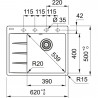 FRANKE Drez  CNG 611-62 TL/7 620 x 500 onyx odkvap  vľavo