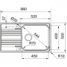 FRANKE Drez SRX 611-86/7L LB 860 x 500mm nerez odkvap vľavo