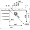 FRANKE Drez  CNG 611-78 TL/7 780 x 500 onyx odkvap vľavo