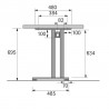 HETTICH 9280583 spojovacia noha C aluminium finiš