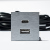 VersaPick, 1x USB A/C, štvorec, nerez,