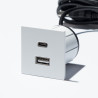 VersaPick, 1x USB A/C, štvorec, biely mat RAL 9003