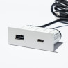 VersaPick, 1x USB A/C, obdĺžnik, biely mat RAL 9003