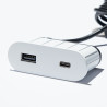 VersaPick, 1x USB A/C, ovál, biely mat RAL 9003