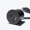 VersaPick, 1x USB A/C, guľatý, cínová