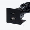 VersaPick, 1x USB A/C, štvorec, čierny mat