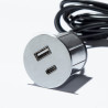 VersaPick, 1x USB A/C, guľatý, nerez