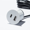 VersaPick, 1x USB A/C, guľatý, biely mat RAL 9003