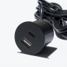 VersaPick, 1x USB A/C, guľatý, čierny mat