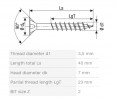 SPAX skrutka 3,5x40/23 zápustná hlava PZ, W, 4C MH, čiastočný závit