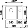 BLANCO 523742 Drez Subline 350/150-U magnolia lesklá InFino manuál PuraPlus