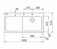 FRANKE Drez MTK 611-100/2 1000 x 510 Onyx odkap vpravo