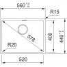 FRANKE Drez  MRG 110-52 553 x 433mm onyx