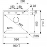 FRANKE Drez  MRG 610-52 RTL 560 x 510mm matná čierna