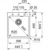 FRANKE Drez  MRG 610-39 FTL 440 x 500mm šedý kameň