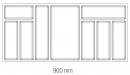 Príborník Classico Kristall softTouch hl. 45 Š 90 (822 x 424 mm) čierný