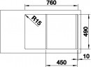 BLANCO 523177 drez AXIA III 45 S biela InFino s excentrom SILGRANITPuraDur