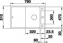 BLANCO 523173 drez AXIA III 45 S antracit InFino s excentrom SILGRANITPuraDur