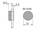 BLUM 84.4140 krytka sklo "O" lesklý chróm