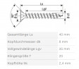 Skrutka SPAX 4x40 záp.hl.TXS,W,4C MH, zinok čierny