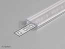 StrongLumio krycia lišta C k LED profilom naklápavacia priesvitná 3000mm