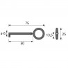 HETTICH 44565 kľúč typ 08, nikel matný, dĺžka 74mm