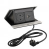 LEGRAND PopUp, 1x 230V, 1x USB A/C nabíjačka, brúsený hliník