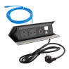 LEGRAND PopUp, 2x230V, 1x USB A/C, 1x RJ45, 1x HDMI, brúsený hliník