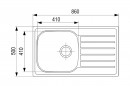 StrongSinks S1 Drez Mohan nerez satén 860x500, s odkvapávačom, horná montáž