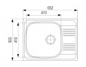 StrongSinks S1 Drez Odra leštený nerez 652x503 s odkvapávačom, horná montáž
