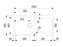 StrongSinks S3 Drez granit Zala 1000, rozmer 1000 x 500 mm, s odkvapávačom, šedý