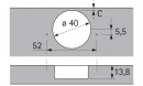 HETTICH 9155242 Intermat 9935 polonaložený dvierko až 43mm skrutka