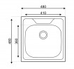 StrongSinks Drez leštený nerez 480x480, horná montáž