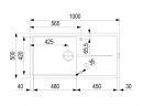 StrongSinks S3 Drez granit Labe 1000, rozmer 1000 x 500 mm, odkvapávač, čierny
