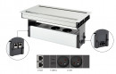 VersaFlap dual 2.0,2x230V,2xRJ45,1xUSB A/C, eloxovaný hliník