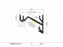 StrongLumio profil LED Corner 14 čierny alu anodovaný 2000mm