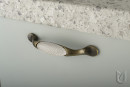 TULIP Knob Gipa starozlatá/porcelán biely + skrutky