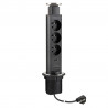 StrongPower Elektrická zásuvka vyťahovacia, 3x 230V, 1x USB A/C, čierna, FR