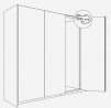 K-HAWA Folding Concepta III 20 Push, ľavá verzia, 1200 - 2200mm, čierna