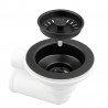 StrongSinks S3 Sifón pre úsporu miesta pro granitové drezy, čierny sieť. ventil