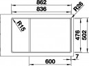 BLANCO 523002 Drez ANDANO XL 6S-IF Compact nerez InFino s excentrem