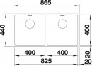 BLANCO 522987 Drez ANDANO 400/400-U nerez hodvábny lesk InFino bez tiahla
