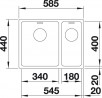 BLANCO 522975 drez ANDANO 340/180-IF nerez hodvábny lesk InFino bez tiahla