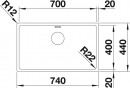BLANCO 522969 drez ANDANO 700-IF nerez hodvábny lesk InFino bez tiahla