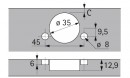 HETTICH 9088076 Sensys 8639i naložený 95° SiSy, uhlový 30°, 45x9.5, r-montáž Fix