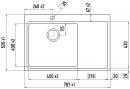 StrongSinks S3 Drez Nida 787, rozmer 787 x 520 mm nerez, odkvapávač vpravo