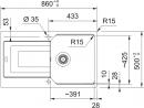 FRANKE Drez UBG 611-86 860x500mm sahara