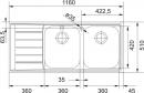 FRANKE Drez NEX 621/7L 1160 x 510mm nerez odkvap vľavo