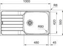 FRANKE Drez SKX  611-100 LB 1000 x 500 mm, nerez